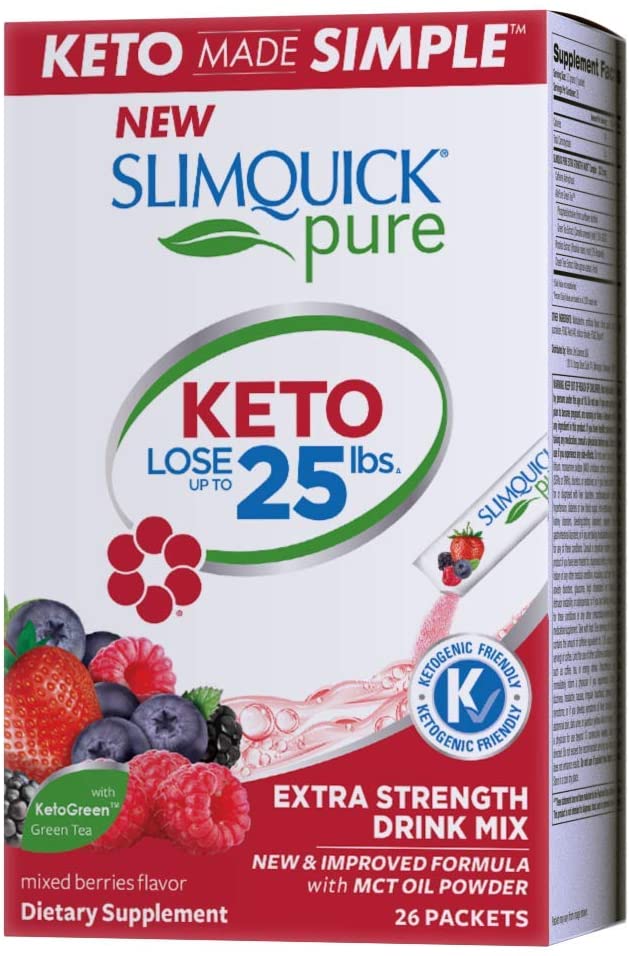 SLIMQUICK PURE EXTRA STRENGTH MIXED BERRY DRINK MIX 26 COUNTPERDER 3 VECES EL PESO