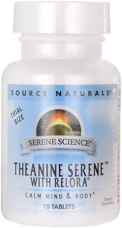 SOURCE NATURALS THEANINE SERENE WITH RELORA TABLETS 10 COUNT