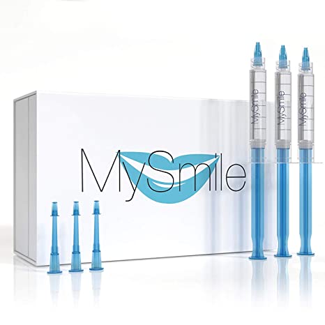 MYSMILE TEETH WHITENING GEL REFILL PACK 3 NONSENSITIVE TEETH WHITENING PEN DELUXE TEETH WHITENER DENTAL GRADE TOOTH WHITENING GEL WITH CARBAMIDE PEROXIDE FOR HOME TRAVEL 10 MIN FAST RESULT