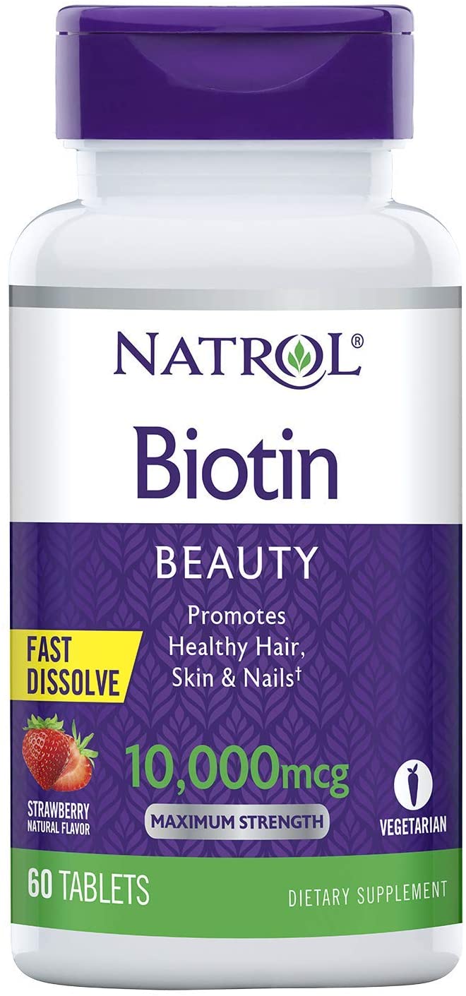 NATROL BIOTINA BEAUTE COMPRIMES AIDEZ CHEVEUX SAINS 60COUNT AUX FRAISES